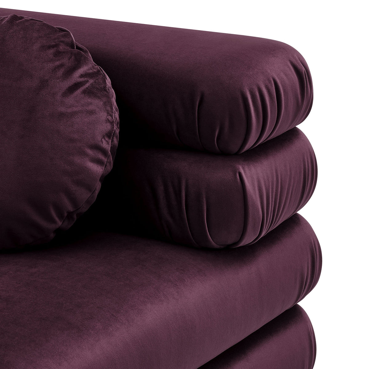 Jubilee Modular Velvet Corner Chair by Modway, burgundy upholstery with plush cushions on Tampa Home & Garden Store