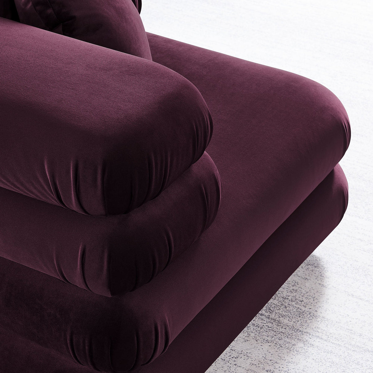 Jubilee Modular Velvet Corner Chair by Modway in burgundy performance velvet upholstery on Tampa Home & Garden Store