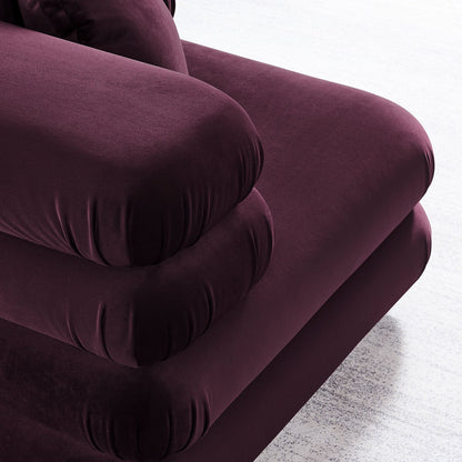 Jubilee Modular Velvet Corner Chair by Modway in burgundy performance velvet upholstery on Tampa Home & Garden Store