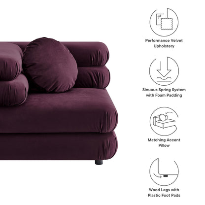 Jubilee Modular Performance Velvet Corner Chair burgundy velvet by Modway on Tampa Home & Garden Store