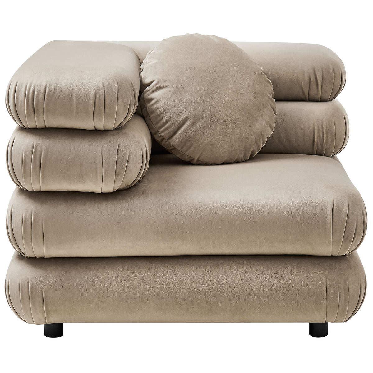Jubilee modular performance velvet corner chair by Modway with plush bolsters and black legs on Tampa Home & Garden Store