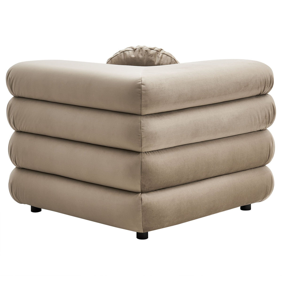 Jubilee 3-Piece Modular Velvet Sectional Sofa beige upholstery with black legs on Tampa Home & Garden Store