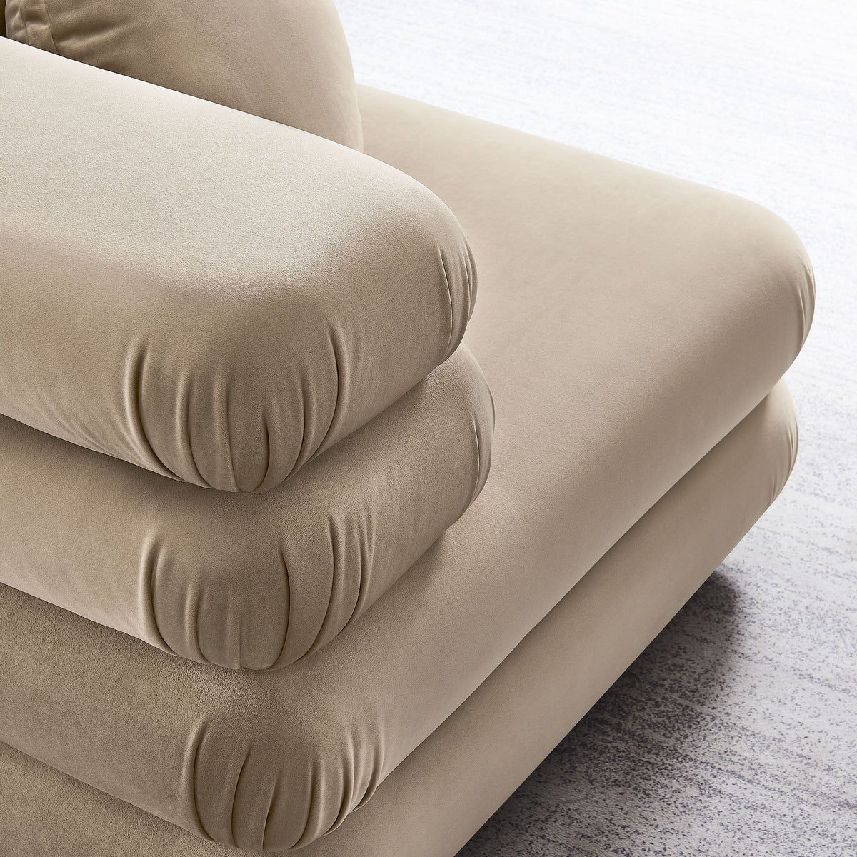 Jubilee modular performance velvet corner chair beige fabric by Modway on Tampa Home & Garden Store