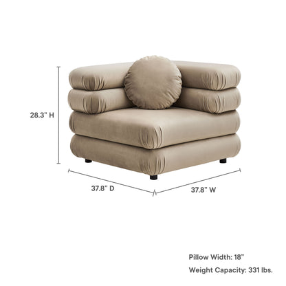 Jubilee modular velvet corner chair tan beige by HouseOfZazla on Tampa Home & Garden Store