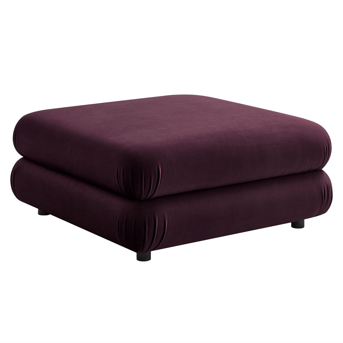 Jubilee Modular Performance Velvet Plum Ottoman by Modway on Tampa Home & Garden Store