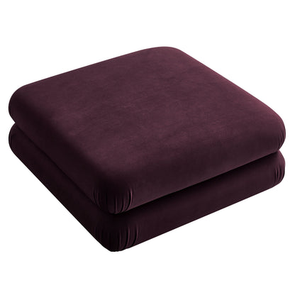 Jubilee modular performance velvet ottoman in deep burgundy with rounded edges on Tampa Home & Garden Store