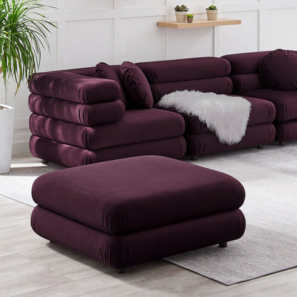 Jubilee Modular Performance Velvet Ottomans in deep plum velvet by Modway, HouseOfZazla on Tampa Home & Garden Store