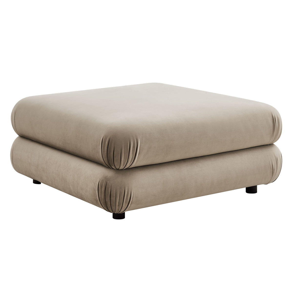 Jubilee Modular Velvet Ottoman by Modway, beige performance velvet, two-stack ottomans on Tampa Home & Garden Store