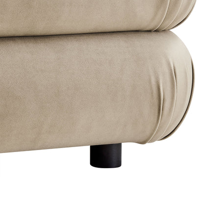 Modway Jubilee modular velvet ottoman beige with a black rounded leg on Tampa Home & Garden Store