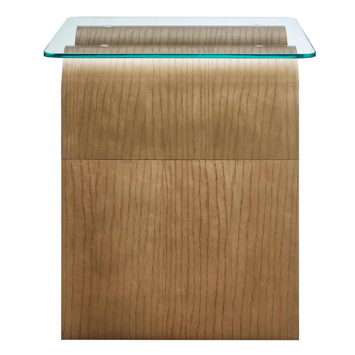Ondine glass top side table with wood curved base teal edge by HouseOfZazla on Tampa Home & Garden Store