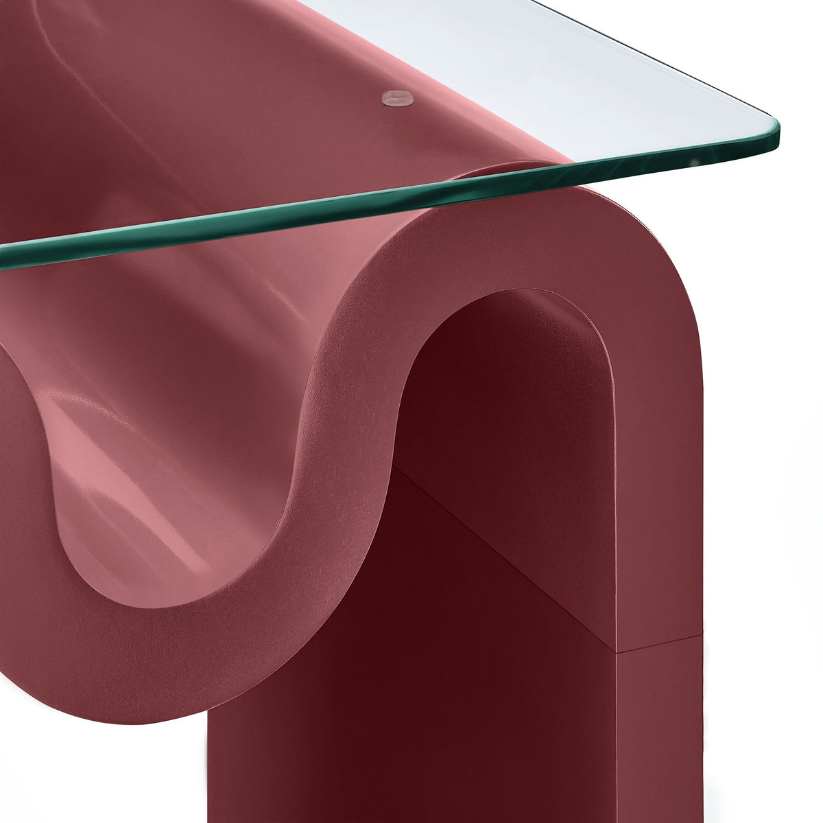 Ondine Glass Top Side Table by Modway, pink base with glass top and green edge HouseOfZazla on Tampa Home & Garden Store