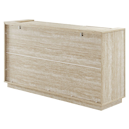 Hollis 59in Travertine Sideboard beige travertine finish with metal hardware by Modway on Tampa Home & Garden Store