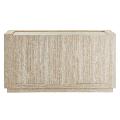 Hollis 59in Travertine Sideboard by Modway, beige travertine textured buffet with four doors on Tampa Home & Garden Store