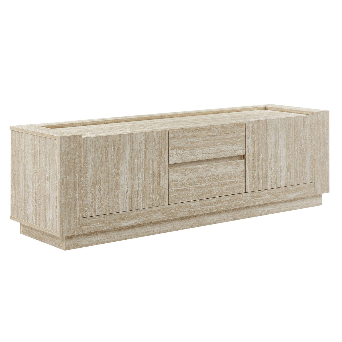 Hollis 59in Travertine TV Stand by Modway with beige stone finish and storage drawers on Tampa Home & Garden Store
