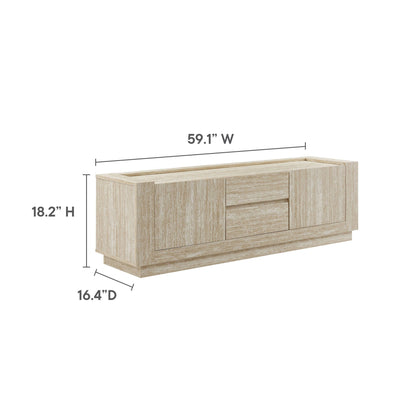 Hollis 59in Travertine TV Stand light wood finish with drawers by Modway on Tampa Home & Garden Store