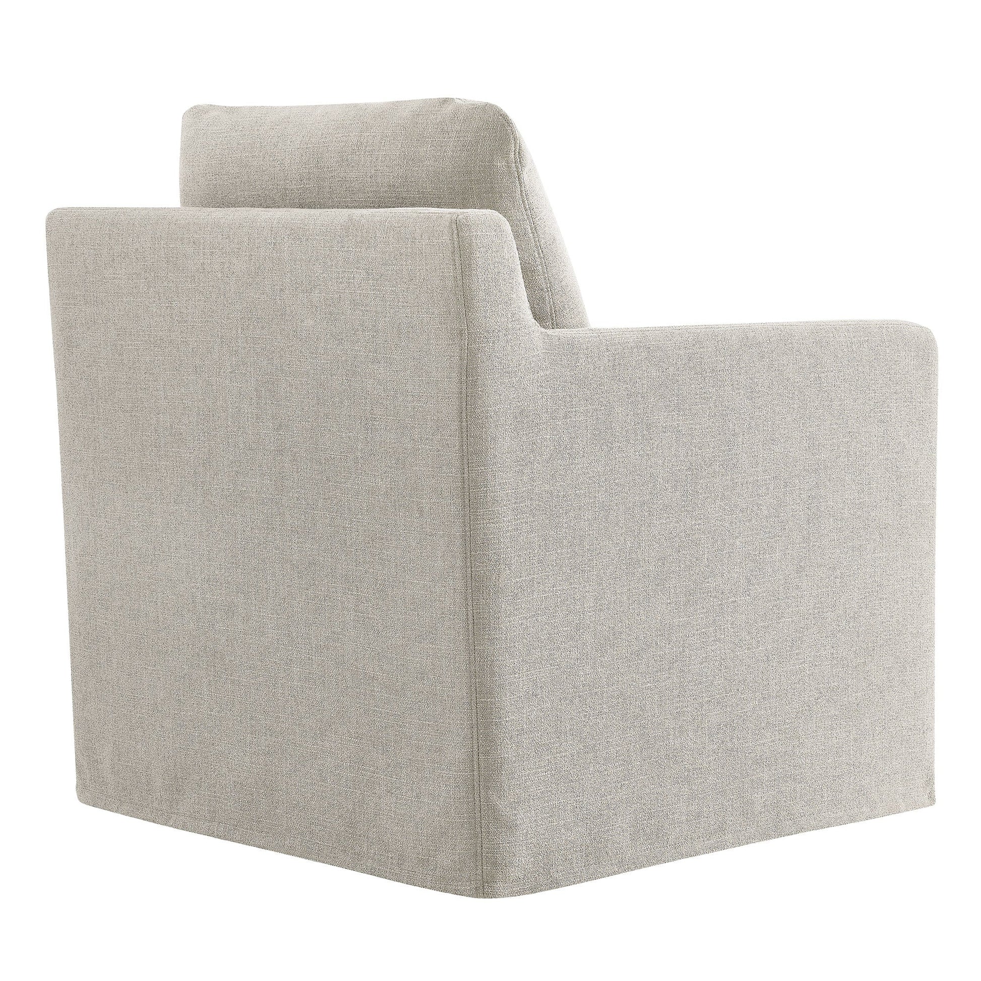 Serene Fabric Slipcovered Swivel Armchair beige fabric, swivel accent chair HouseOfZazla on Tampa Home & Garden Store
