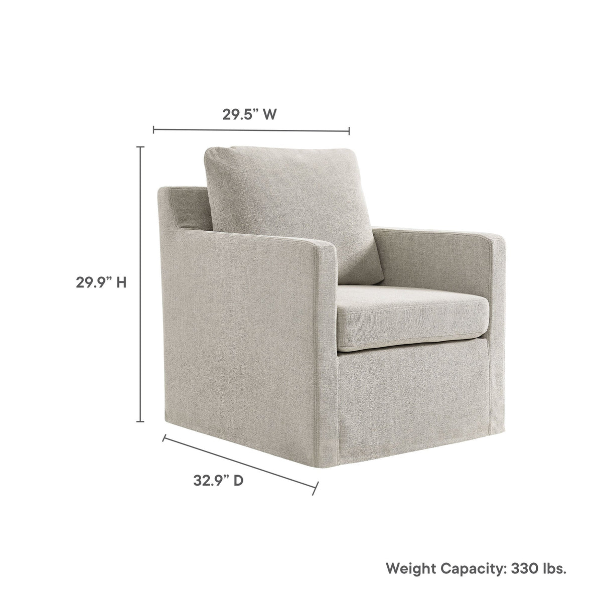 Serene Fabric Slipcovered Swivel Armchair beige fabric, accent furniture by HouseOfZazla on Tampa Home & Garden Store