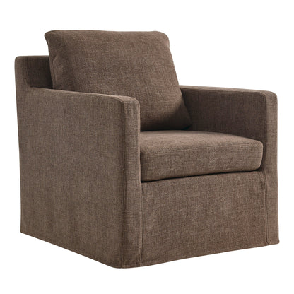 Serene fabric slipcovered swivel armchair by Modway, brown textured upholstery on Tampa Home & Garden Store