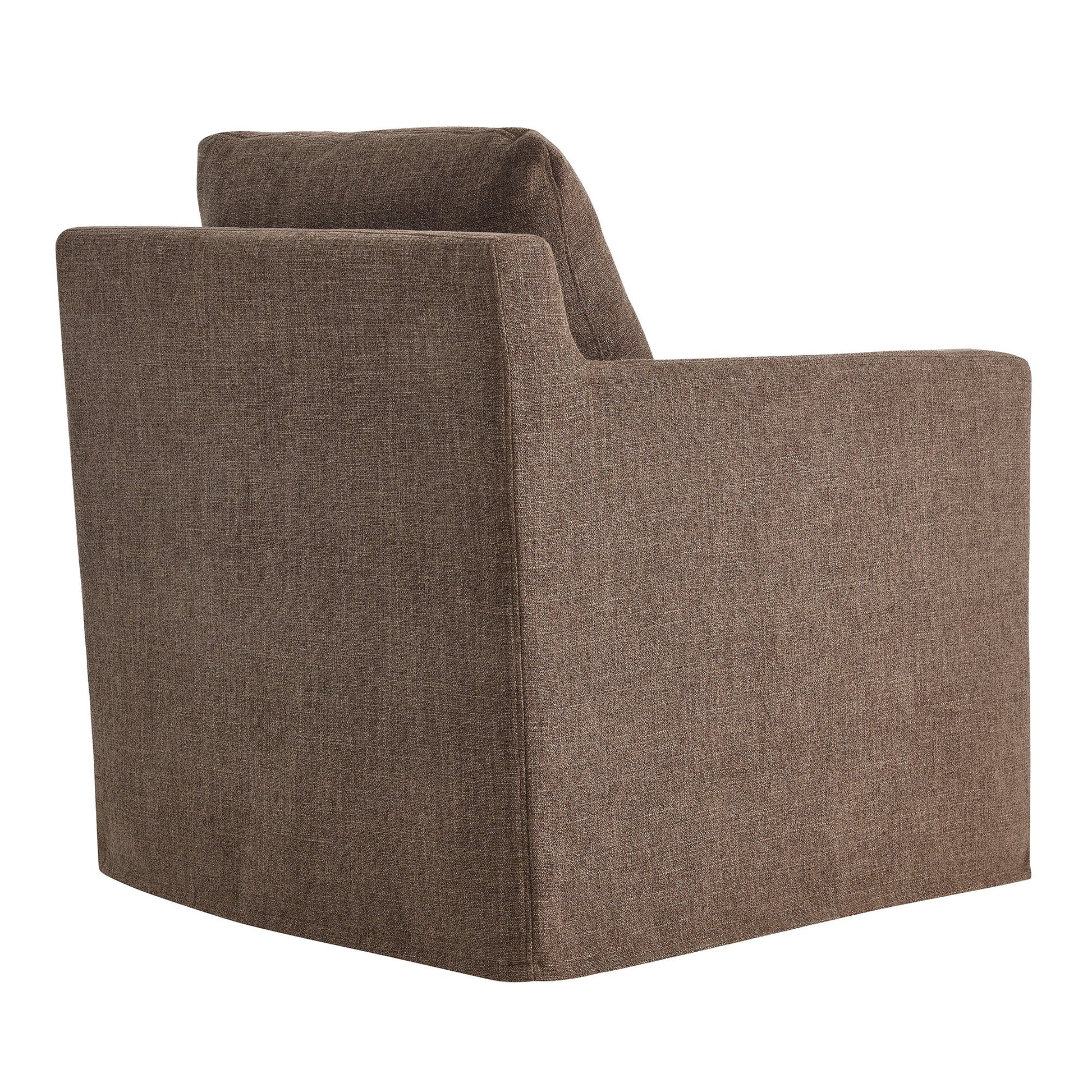 Serene Fabric Slipcovered Swivel Armchair brown textured upholstery accent chair by Modway on Tampa Home & Garden Store
