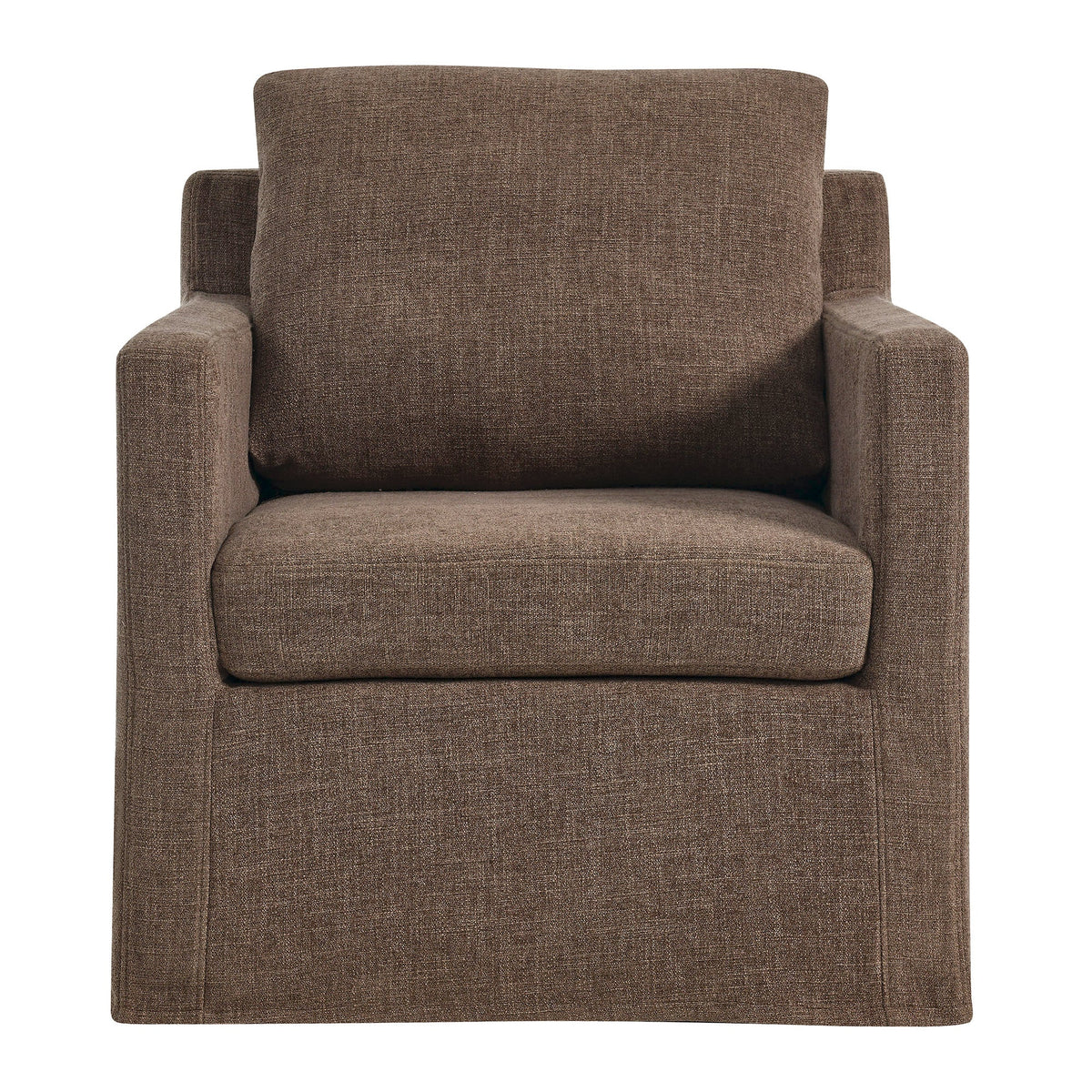 Serene Fabric Slipcovered Swivel Armchair brown textured upholstery Modway on Tampa Home & Garden Store