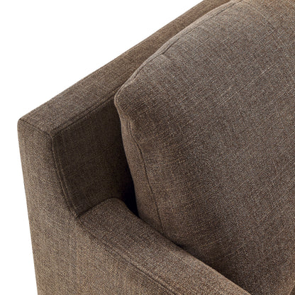 Serene Fabric Slipcovered Swivel Armchair brown tweed upholstery close-up on Tampa Home & Garden Store