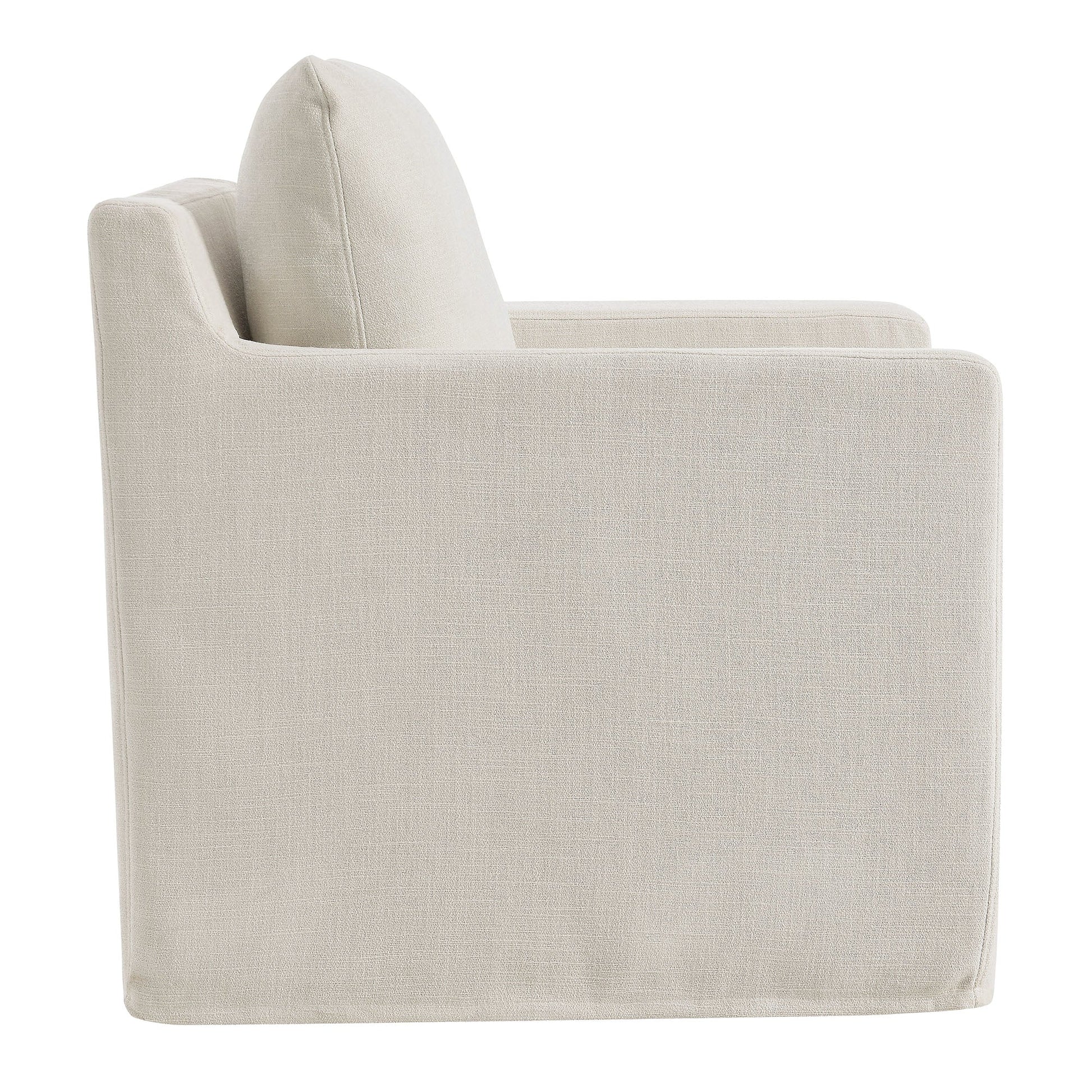 Serene Fabric Slipcovered Swivel Armchair beige textured upholstery Modway accent chair on Tampa Home & Garden Store