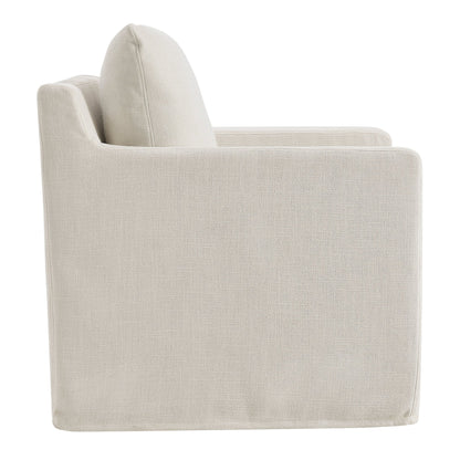 Serene Fabric Slipcovered Swivel Armchair beige textured upholstery Modway accent chair on Tampa Home & Garden Store