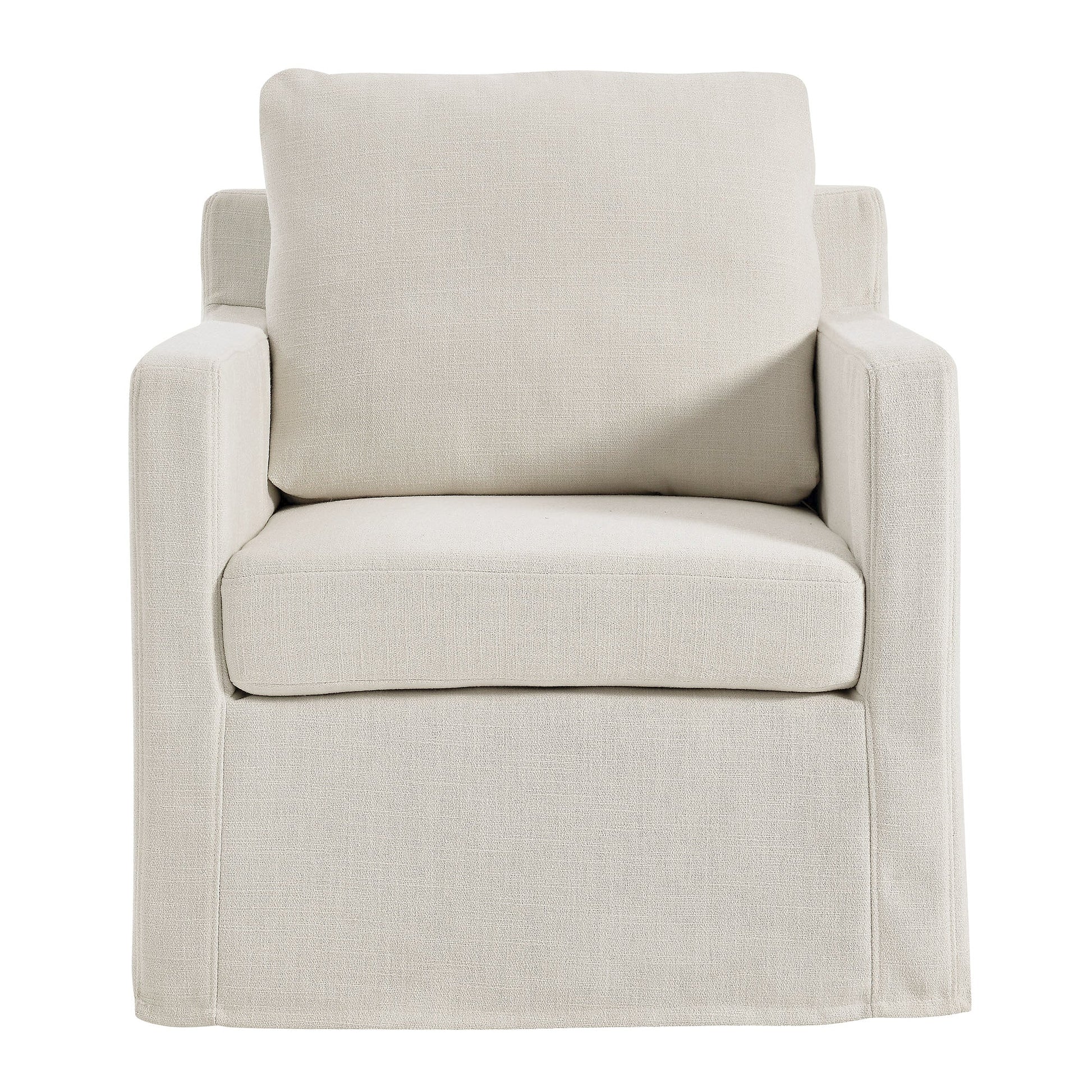 Serene Fabric Slipcovered Swivel Armchair by Modway, beige accent chair on Tampa Home & Garden Store