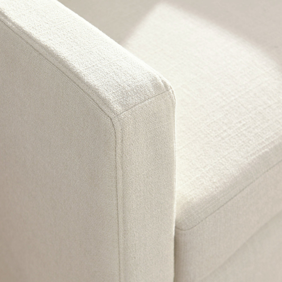Serene Fabric Slipcovered Swivel Armchair beige upholstery close-up on Tampa Home & Garden Store