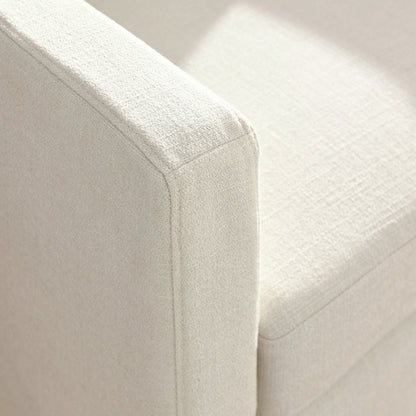 Serene Fabric Slipcovered Swivel Armchair beige upholstery close-up on Tampa Home & Garden Store