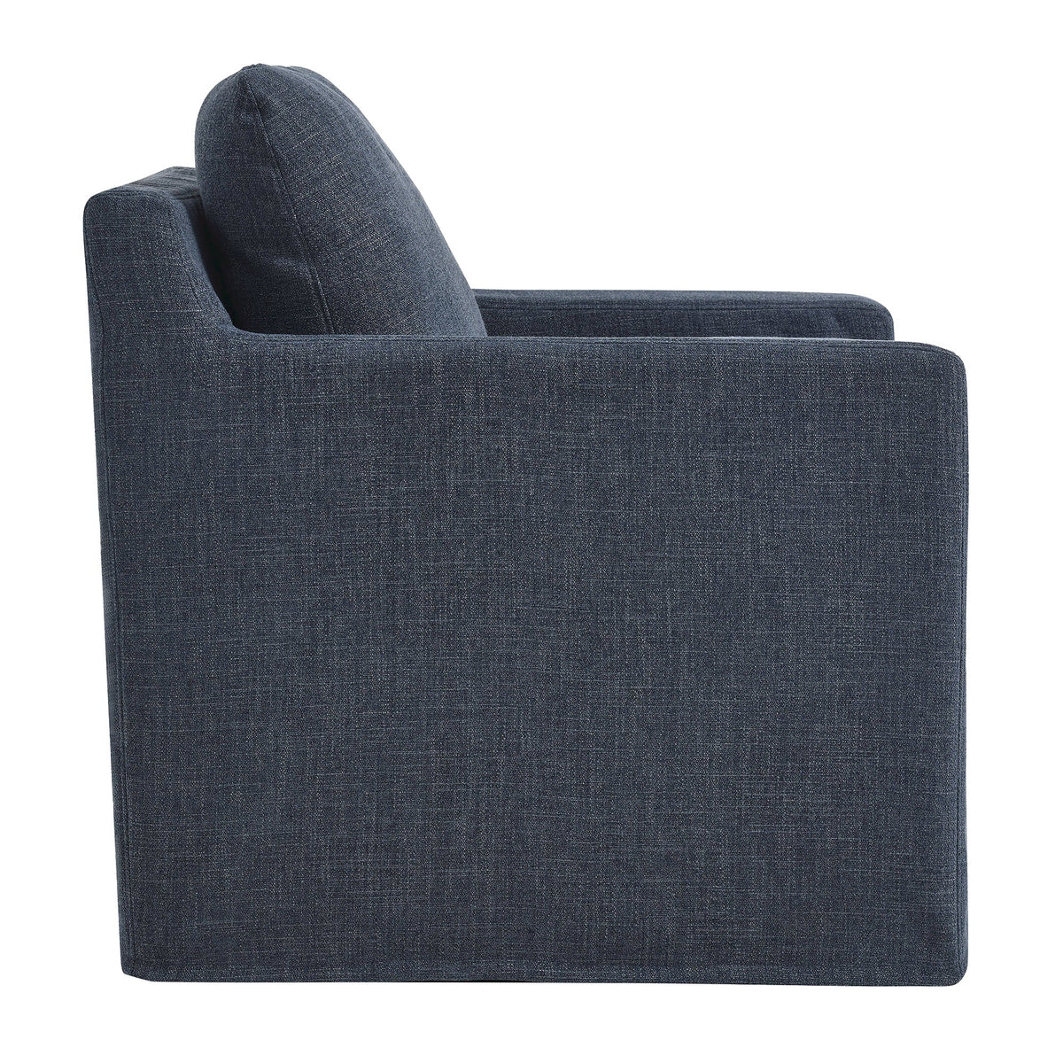 Serene Fabric Slipcovered Swivel Armchair navy blue textured fabric on Tampa Home & Garden Store