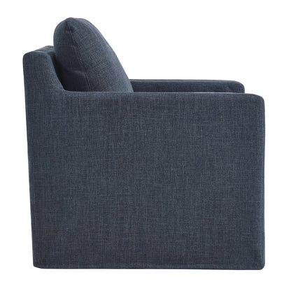 Serene Fabric Slipcovered Swivel Armchair navy blue textured fabric on Tampa Home & Garden Store