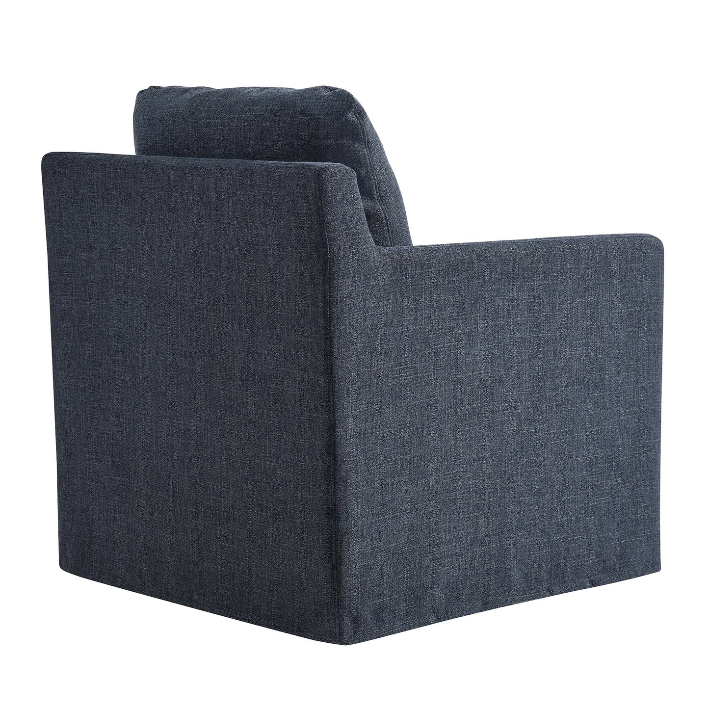 Serene Fabric Slipcovered Swivel Armchair by Modway in dark blue upholstery, accent chair on Tampa Home & Garden Store