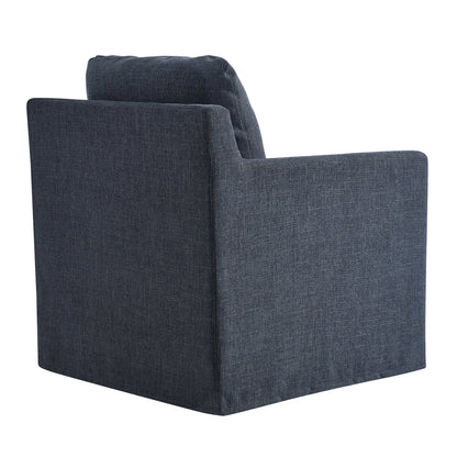 Serene Fabric Slipcovered Swivel Armchair by Modway in dark blue upholstery, accent chair on Tampa Home & Garden Store