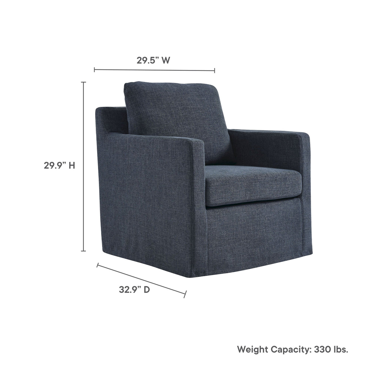 Serene Fabric Slipcovered Swivel Armchair charcoal gray by Modway on Tampa Home & Garden Store