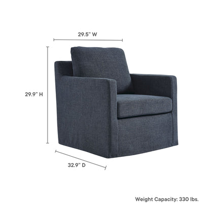Serene Fabric Slipcovered Swivel Armchair charcoal gray by Modway on Tampa Home & Garden Store
