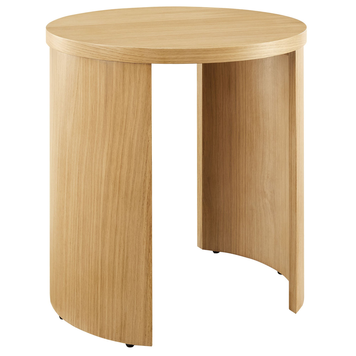 Aspect Round Wood End Table by Modway, light oak finish with curved wood legs HouseOfZazla on Tampa Home & Garden Store