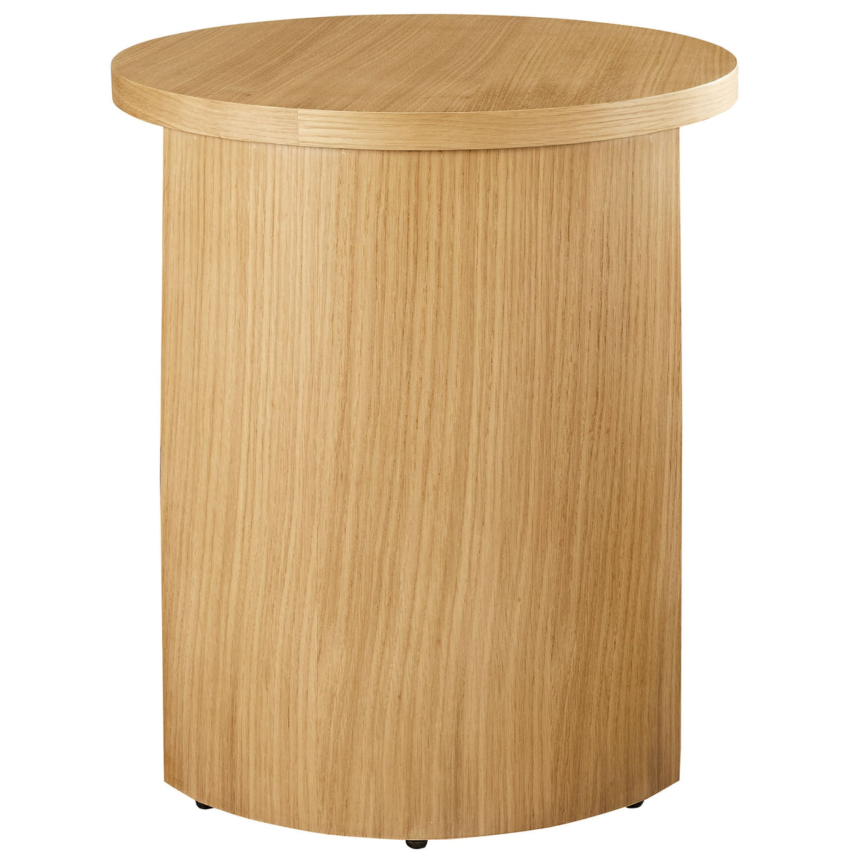 Aspect Round Wood End Table by Modway, natural oak finish with vertical grain pedestal on Tampa Home & Garden Store