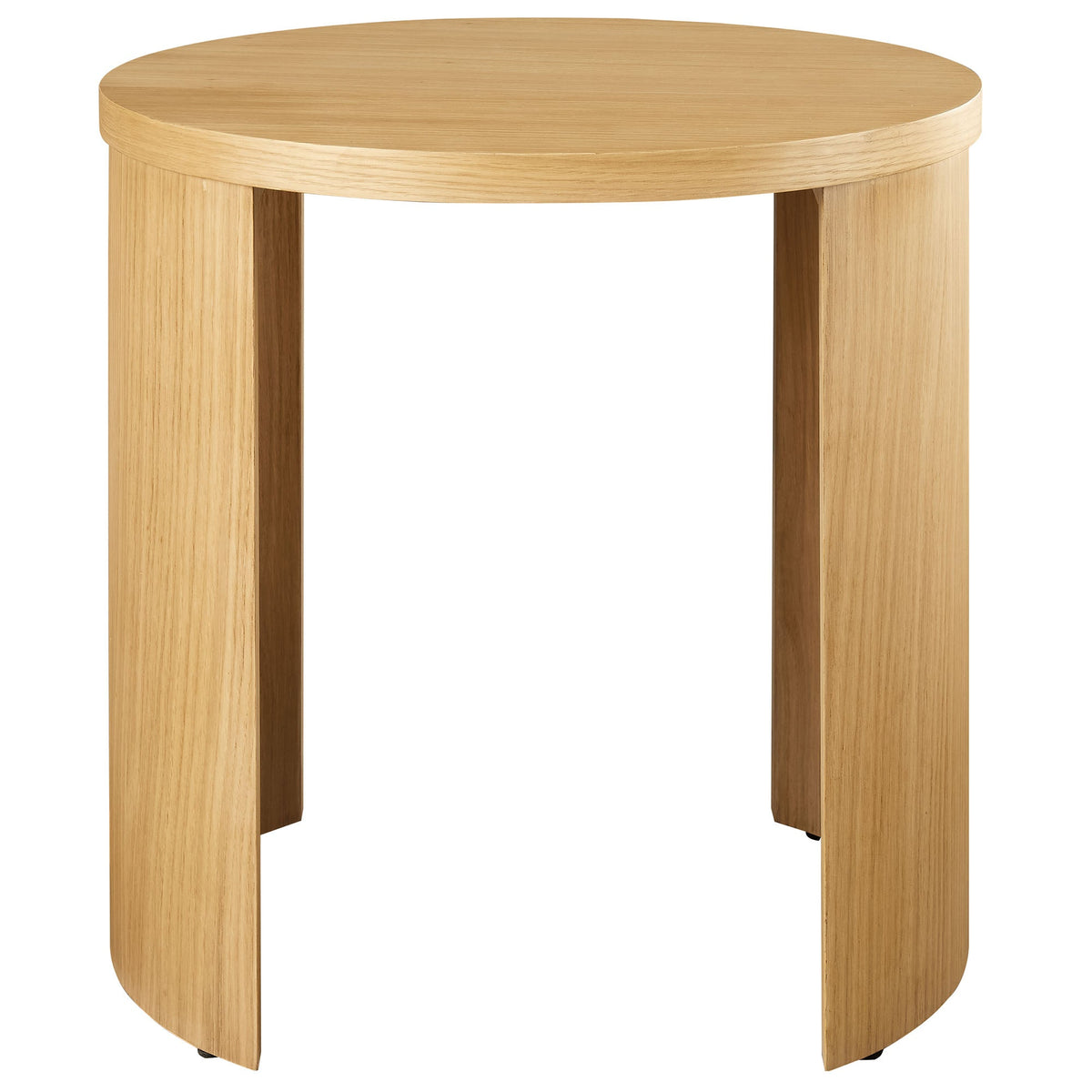 Aspect Round Wood End Table by Modway, natural oak finish round top with thick legs on Tampa Home & Garden Store