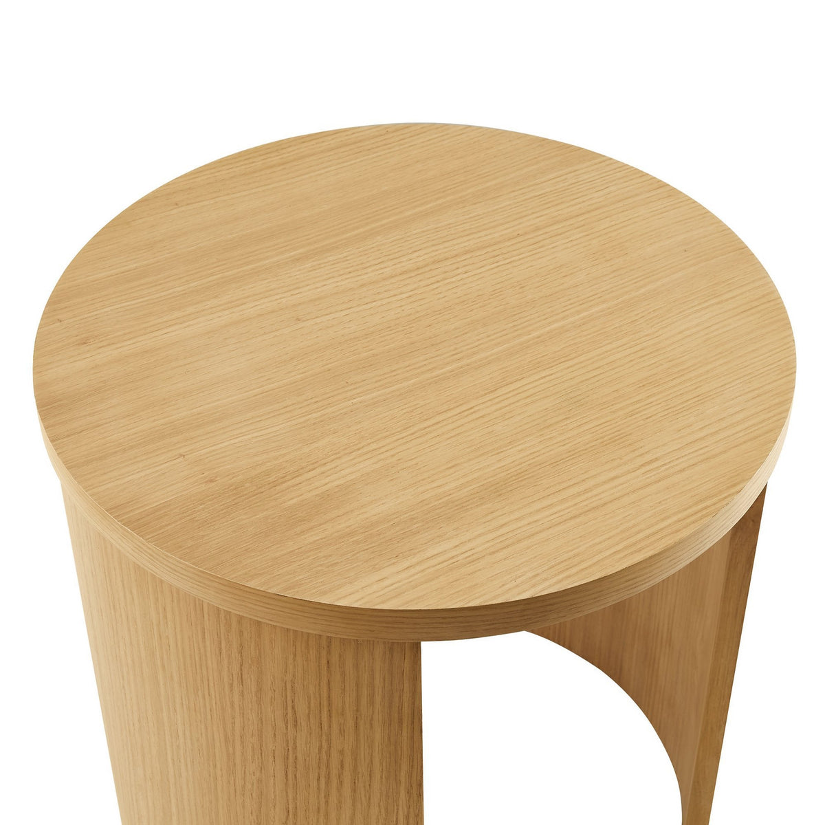 Aspect Round Wood End Table in light oak finish with round top by HouseOfZazla on Tampa Home & Garden Store