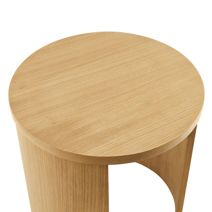 Aspect Round Wood End Table in light oak finish with round top by HouseOfZazla on Tampa Home & Garden Store