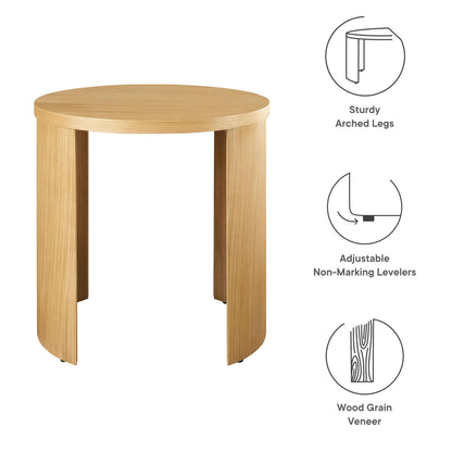 Aspect Round Wood End Table by Modway with natural wood veneer and arched legs on Tampa Home & Garden Store