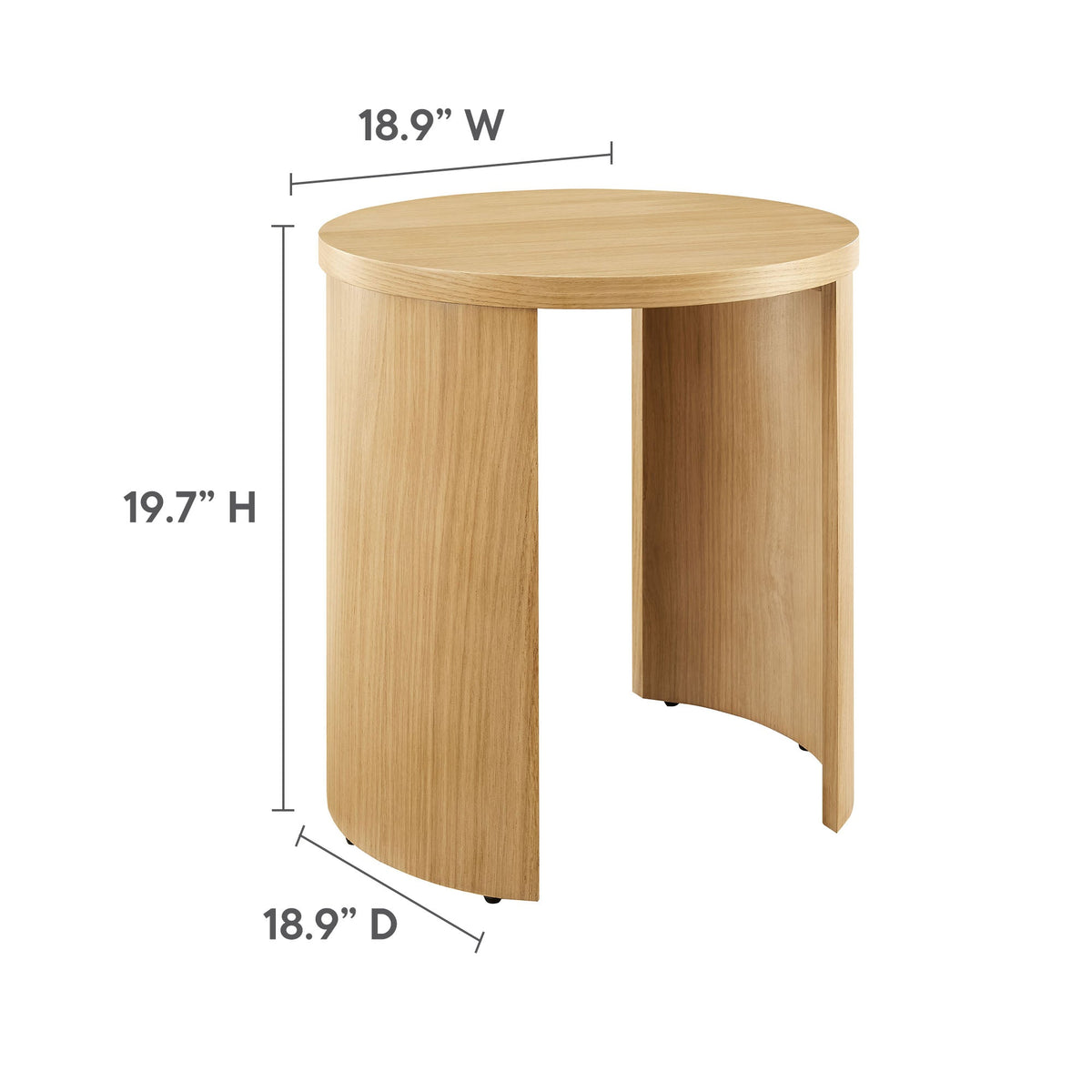 Aspect Round Wood End Table by Modway, natural oak finish, round top with pedestal base on Tampa Home & Garden Store