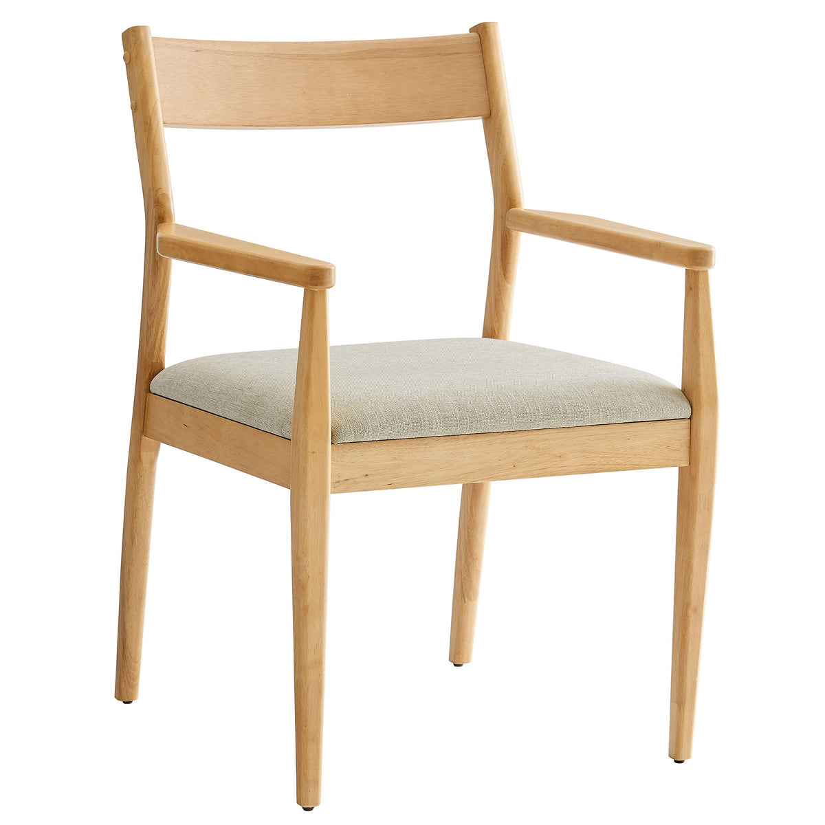 Solara Fabric Wood Dining Armchairs set of 2, light oak frame with beige fabric seats on Tampa Home & Garden Store