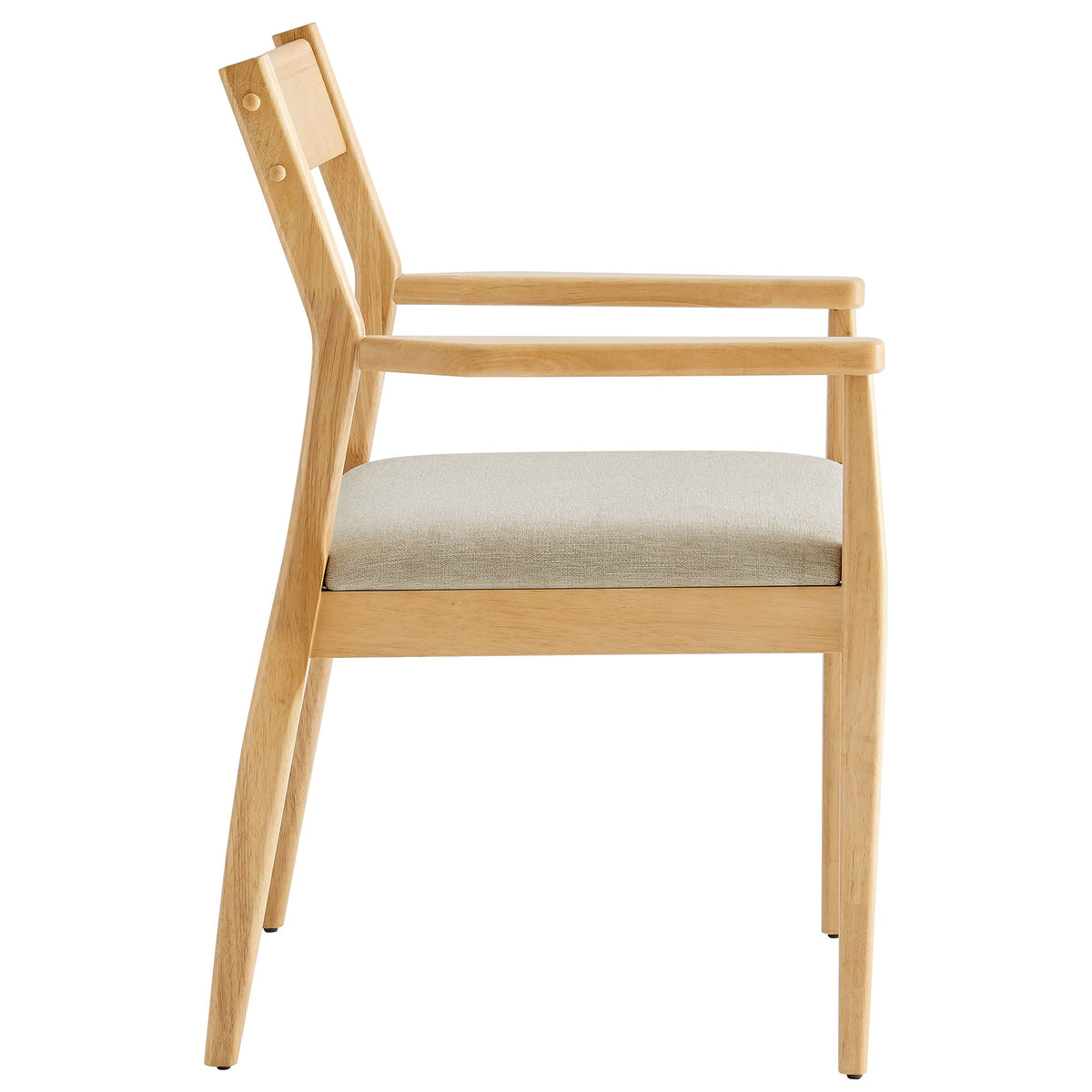 Solara Fabric Wood Dining Armchair light oak frame with beige upholstery by HouseOfZazla on Tampa Home & Garden Store