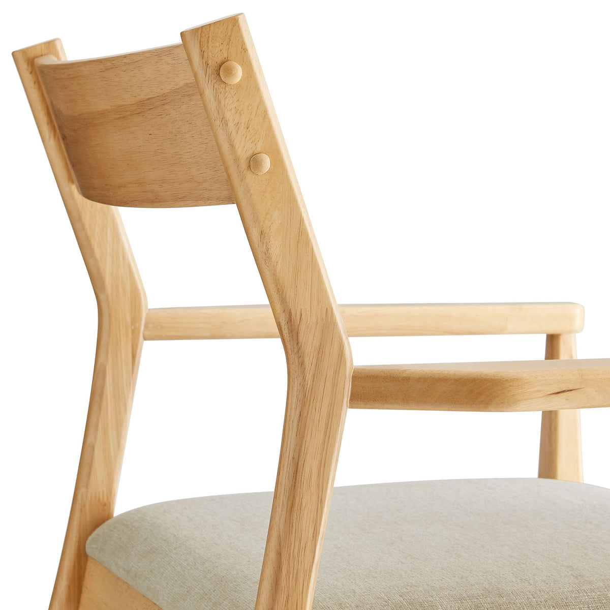 Solara Fabric Wood Dining Armchairs set of 2 by Modway in light wood with beige fabric seats on Tampa Home & Garden Store