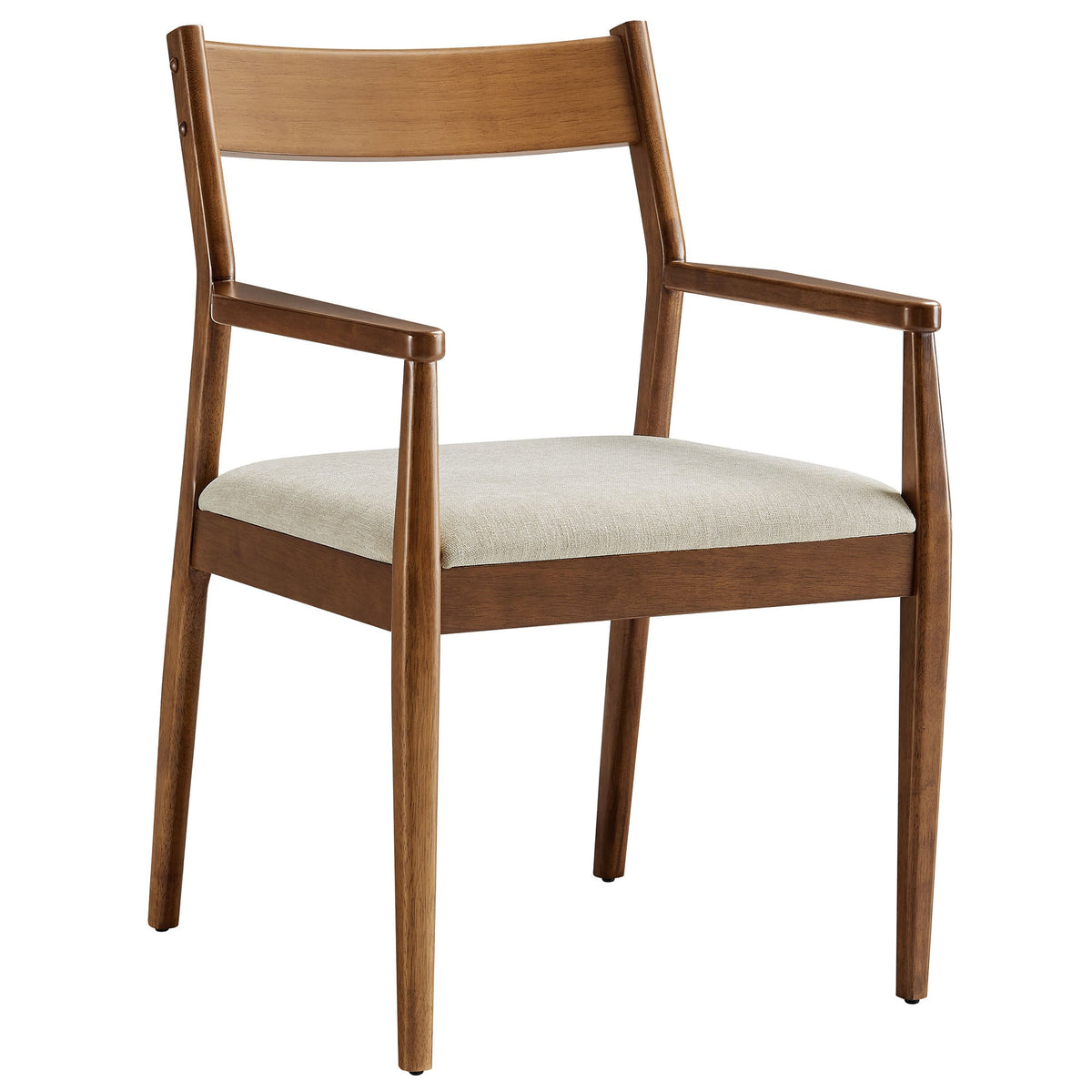 Solara Fabric Wood Dining Armchairs set of 2 with beige fabric seat, wood frame on Tampa Home & Garden Store