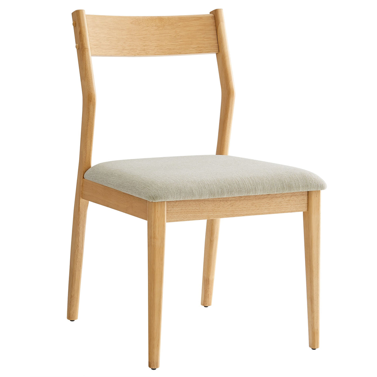Solara Fabric Wood Dining Chair set of 2, beige upholstered seat, oak frame by Modway on Tampa Home & Garden Store
