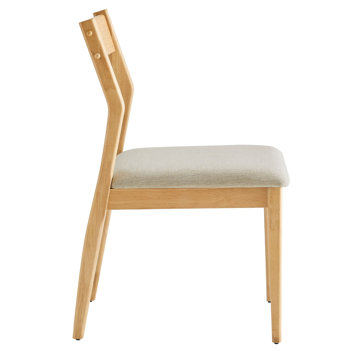Solara Fabric Wood Dining Side Chair set of 2, natural oak frame with beige fabric seat on Tampa Home & Garden Store