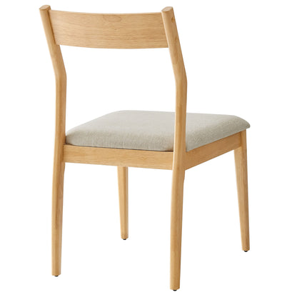 Solara Fabric Wood Dining Side Chair with natural wood frame and beige seat by Modway on Tampa Home & Garden Store